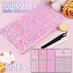 16000Pcs Resin Jelly Rhinestones with Tweezers for