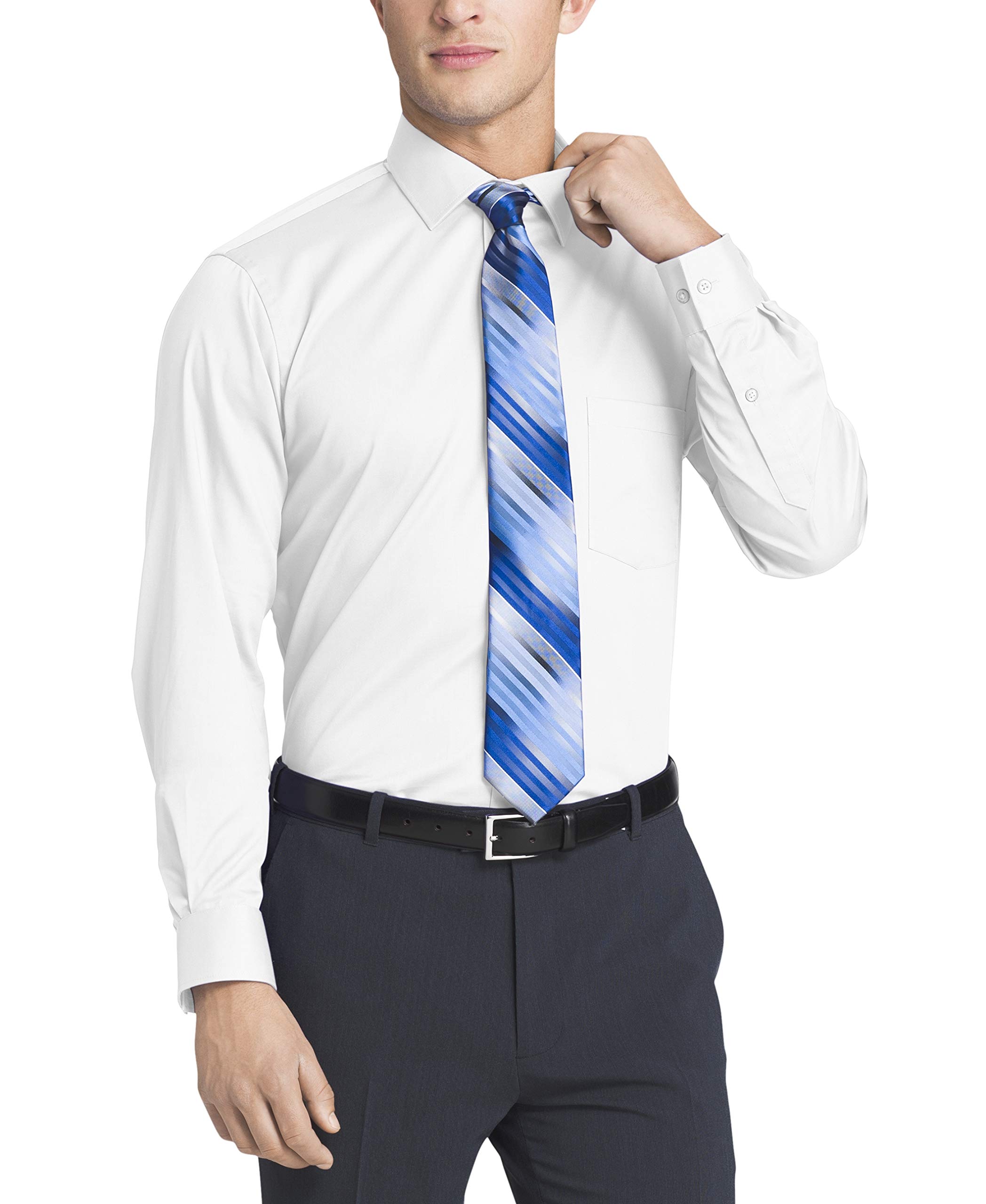 Van Heusen Men's Flex Collar Regular Fit Solid Spread Collar Dress