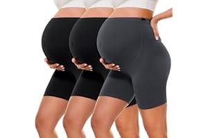BONVIGOR Buttercloud Maternity Shorts Over The Belly- 5" Pregnancy Biker Shorts Lounge Yoga Pants