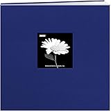 Pioneer 12-Inch by 12-Inch Book Cloth Cover Postbound Album with Window, Cobalt Blue
