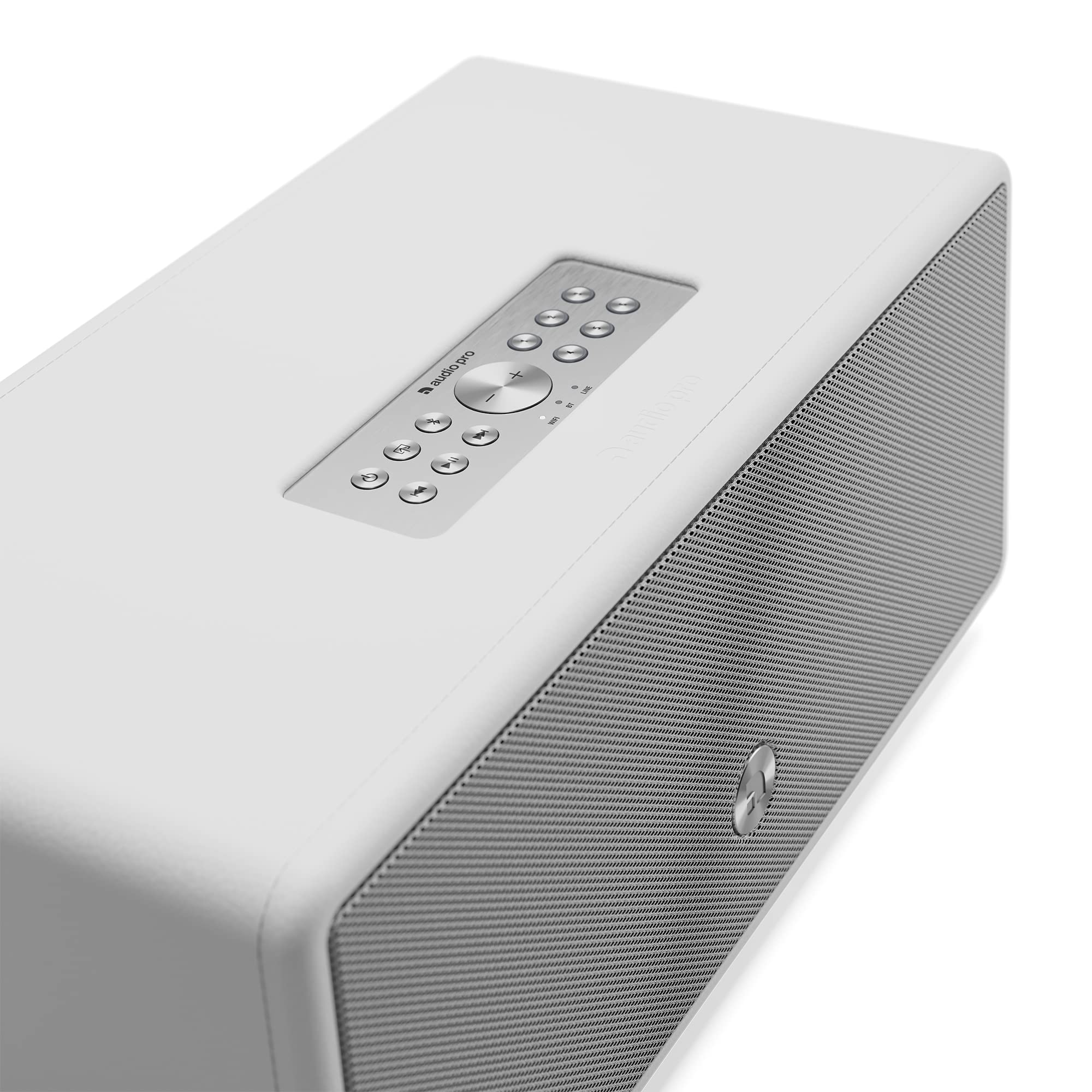 Audio Pro Drumfire-D2 - Ultra Kräftiger Multiroom Lautsprecher mit Bluetooth & WiFi - Stereo Speaker mit AirPlay 2, Chromecast, Spotify Kabellos - Weiss 3