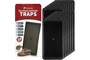 LULUCATCH Mouse Traps 14 Pack, Heavy Duty Mouse Traps Indoor for Home, Rat Trap for Mice & Snakes with Non-Toxic Glue, Large Mice Traps Indoor, Pet Safe Pest Control