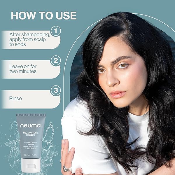 NEUMA NEU MOISTURE MASQUE 1 FL. OZ. TRAVEL SIZE DEEP MOISTURE HAIR MASK – HYDRATES, PROTECTS, SOFTENS, CONDITIONS, IDEAL FOR DRY/CHEMICALLY-TREATED HAIR, LAVENDER, MANDARIN & VANILLA SCENT