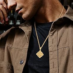 ADMETUS Gold Celtic Cross Necklace Sterling Silver