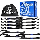 Ratchet Straps 4 Pack - 1,826 Lbs Break Strength 1 in x 15 Ft Medium Duty Ratchet Tie Down Straps with S Hooks Set for Truck, Cargo Van, Trailer, Motorcycle (Black)