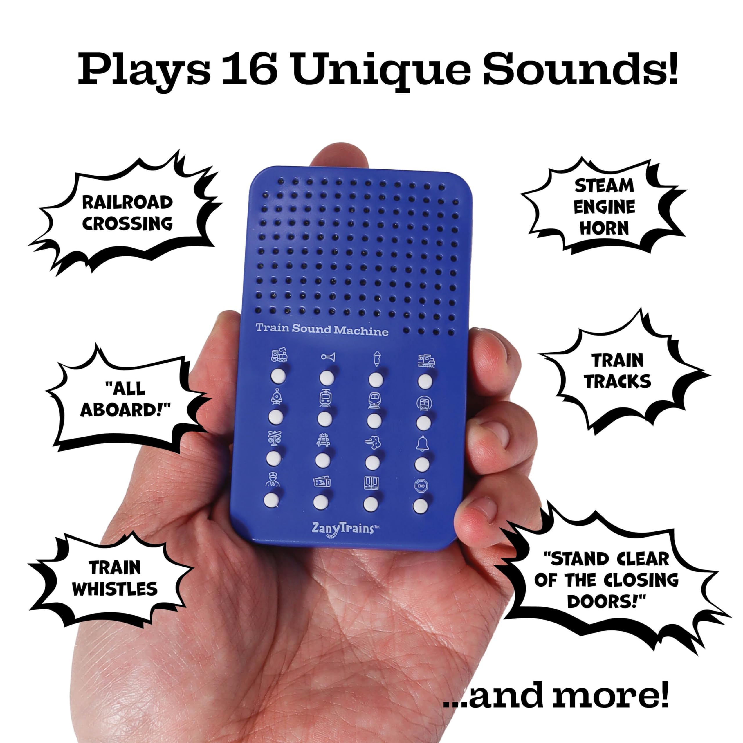 Train Noisemaker with 16 Sounds, Train Whistles, Horns, Conductor and Engine Noises, Portable Electronic Sound Maker Train Themed Sound Board For Kids With 16 Effects, Birthday Noise Maker Toy Gift