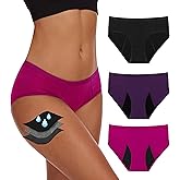 YESWEL Period Underwear For Women, Leak-Proof Hipster, Brief, Heavy Flow, 3 Pack