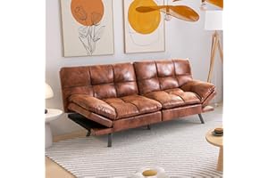 Hcore Futon Sets,Space Saving Sofa Sleeper Couches for Living Room Sofabed, Brown