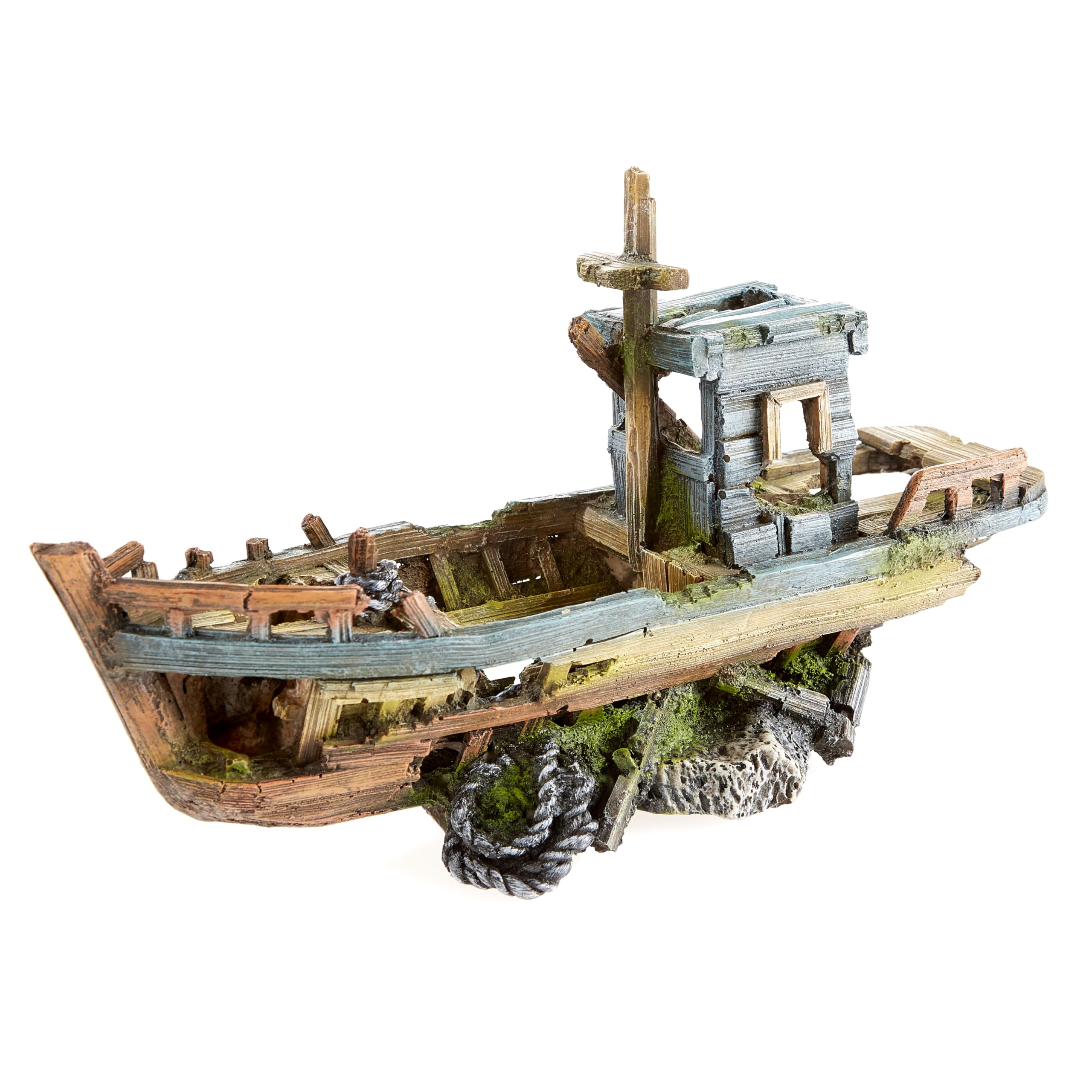 CLASSIC Aquarium Ornament Fishing Boat Wreck