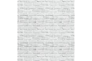Timeet Peel and Stick Wallpaper Brick Contact Paper White Grey 3D Wall Paper Self Adhesive Removable for Bedroom Bathroom Living Room Decoration 17.7in x 78.7in