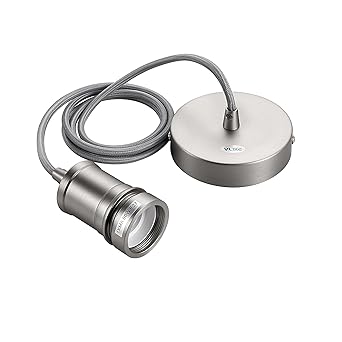 Vlike Pl06 Silver Ceiling Rose Light Pendant Fitting Vintage Retro