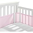 BreathableBaby Breathable Mesh Liner for Full-Size Cribs, Classic 3mm Mesh, Light Pink (Size 4FS Covers 3 or 4 Sides)