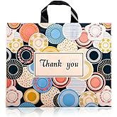 TOPZEA 60 Pack Thank You Bags with Handles, 2.76 Mil Plastic Boutique Shopping Bags with Loop Handle, Gift Bag Merchandise Goodies bags for Retail, Trade Show, Small Business, 11.5"x14.5"