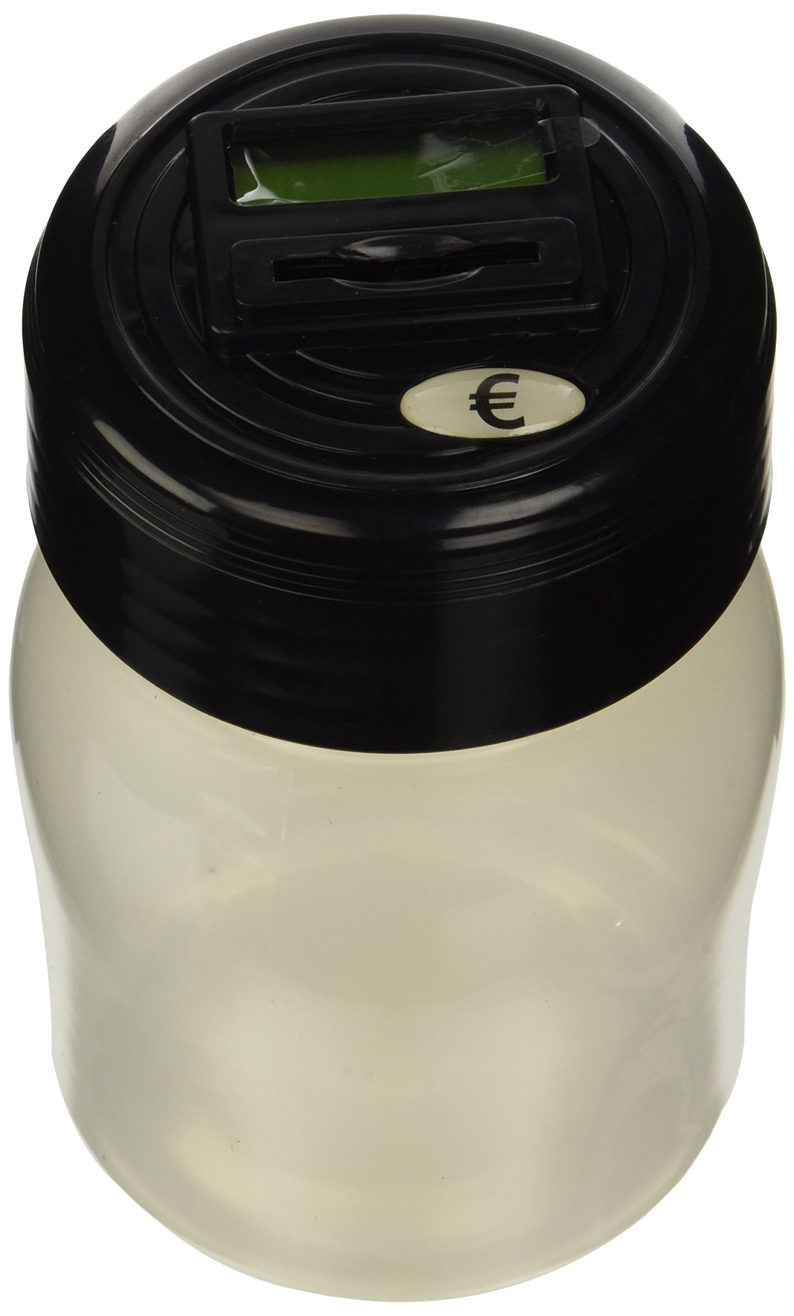 Out of the Blue Plastic Savings Bank with Digital Coin Counter, Silver, 12.0 x 12.0 x 19.0 cm