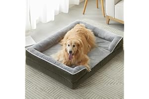 WNPETHOME Waterproof Dog Beds for Large Dogs, Orthopedic XL Dog Bed with Sides, Big Dog Couch Bed with Washable Removable Cover, Pet Bed Sofa with Non-Slip Bottom for Sleeping