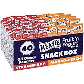 Welch's Fruit Snacks, Fruit 'n Yogurt Variety Pack, 0.7 oz, 40 Ct | Whole fruit surrounded by creamy yogurt, gluten free, excellent source of Vitamins A &amp; C, good source of Vitamin D