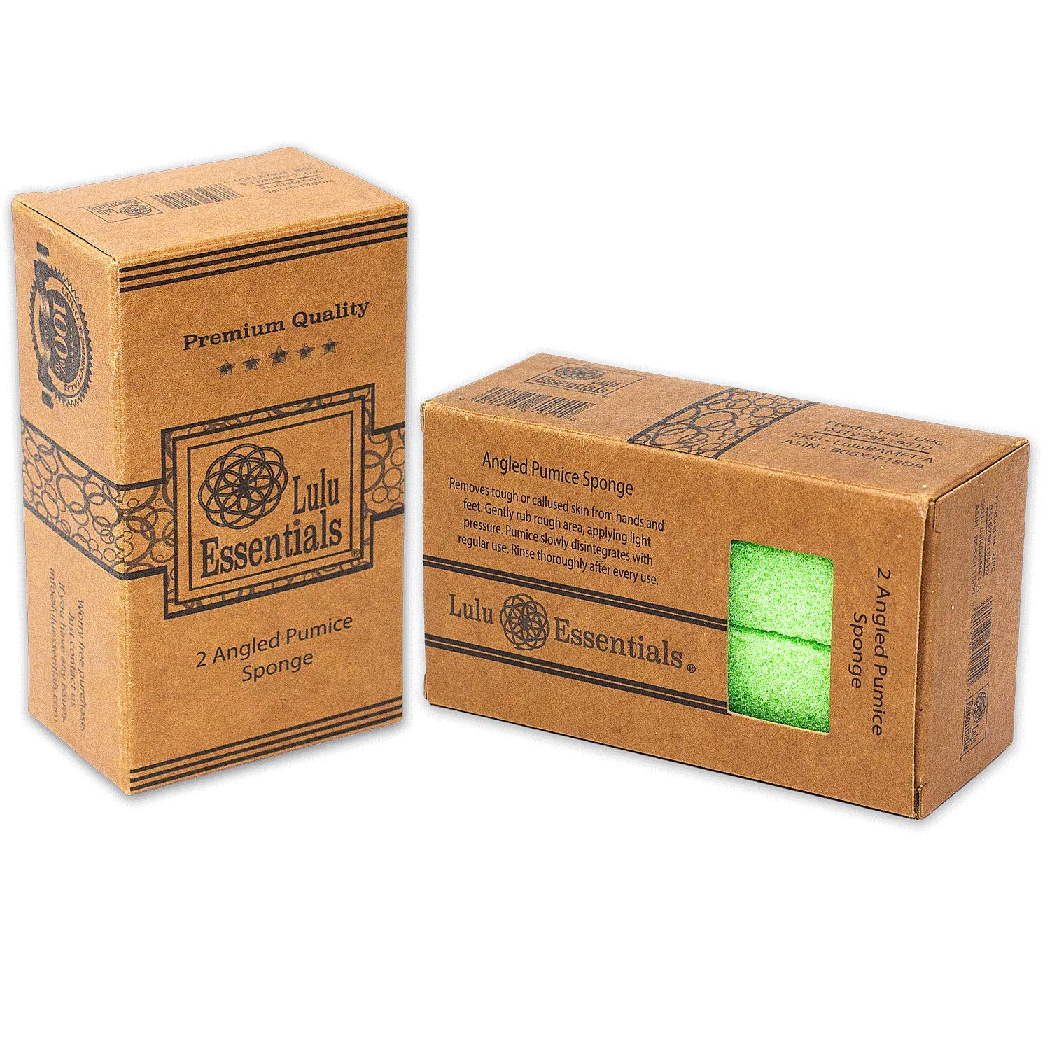 Lulu Essentials Foot Pumice (2 Pack) Scrubber Stone Sponge, Bath and Shower, Feet Care: Beauty