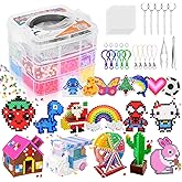 LULUETPUE Fuse Beads Kit,10000PC 5MM Melty Beads Set, Iron Melting Beads Craft Kit with Pegboards,Ironing Paper and Chain Accessories, Arts and Crafts Set for Kids Boys Girls Christmas Birthday Gift