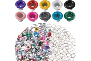 VARMDUKKE 60 Sets 3mm Metal Eyelets, 12 Colors Eyelets Grommets Kit, Round Small Eyelets with Washers, DIY Supplies Garment Accessory for Paper Crafts, Fabric Leather Belts