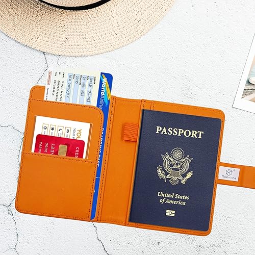 Melsbrinna Passport Holder Covers Case, Waterproof Rfid Blocking Travel  Wallet Passport Holder with Pen Holder