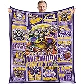 Aposwow Football Throw Blanket Gifts - Sport Team Gift for Men, Christmas Birthday Valentines Sports Gifts for Women Boys Football Player Coach Fan Lovers Purple Cozy Flannel Throw Blanket 59"X51"