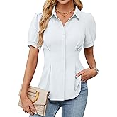 Blooming Jelly Women's Business Casual Button Down Peplum Blouse