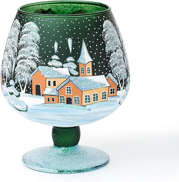 Aroma Home Studio Art Painting Portavelas Navideno Portavelas De Te Color Verde Y 2 Velas De Te Blanco Amazon Es Hogar