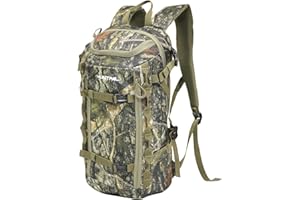 HUNTPAL Hunting Backpack, Waterproof Camo Hunting Daypack with Storage Pockets, Long-Lasting Bag for Rifle Shotgun Bow Gun (Small)