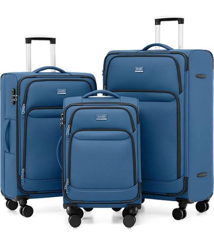 Amazon.com | SHOWKOO Luggage Sets 3 Piece Softside Expandable