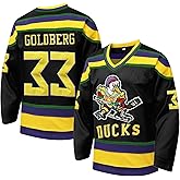 Tocament Mighty Ducks #96 Charlie Conway #99 Adam Banks #33 Greg Goldberg,90s Movie Ice Hockey Jersey for Men and Women