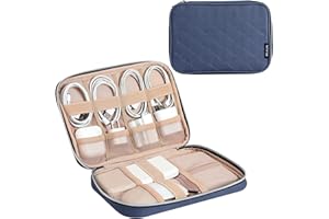 BELALIFE Electronic Organizer, Portable Travel Cable Organizer Bag, Tech Storage Bag for Cord, Charger, Phone, Earphone, Hard Drive, USB, SD Card and Electronic Accessories, Blue-Gray
