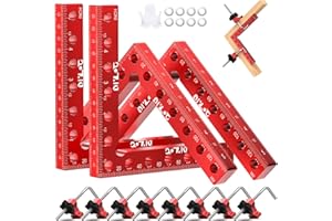 DIYLOG Corner Clamp for Woodworking, 90 Degree Clamp, Corner Clamp, Right Angle Clamp Woodworking Tools 4 Pack 5.5"*5.5" Aluminum Positioning, Wood Working Tools and Equipment, Clamping Squares