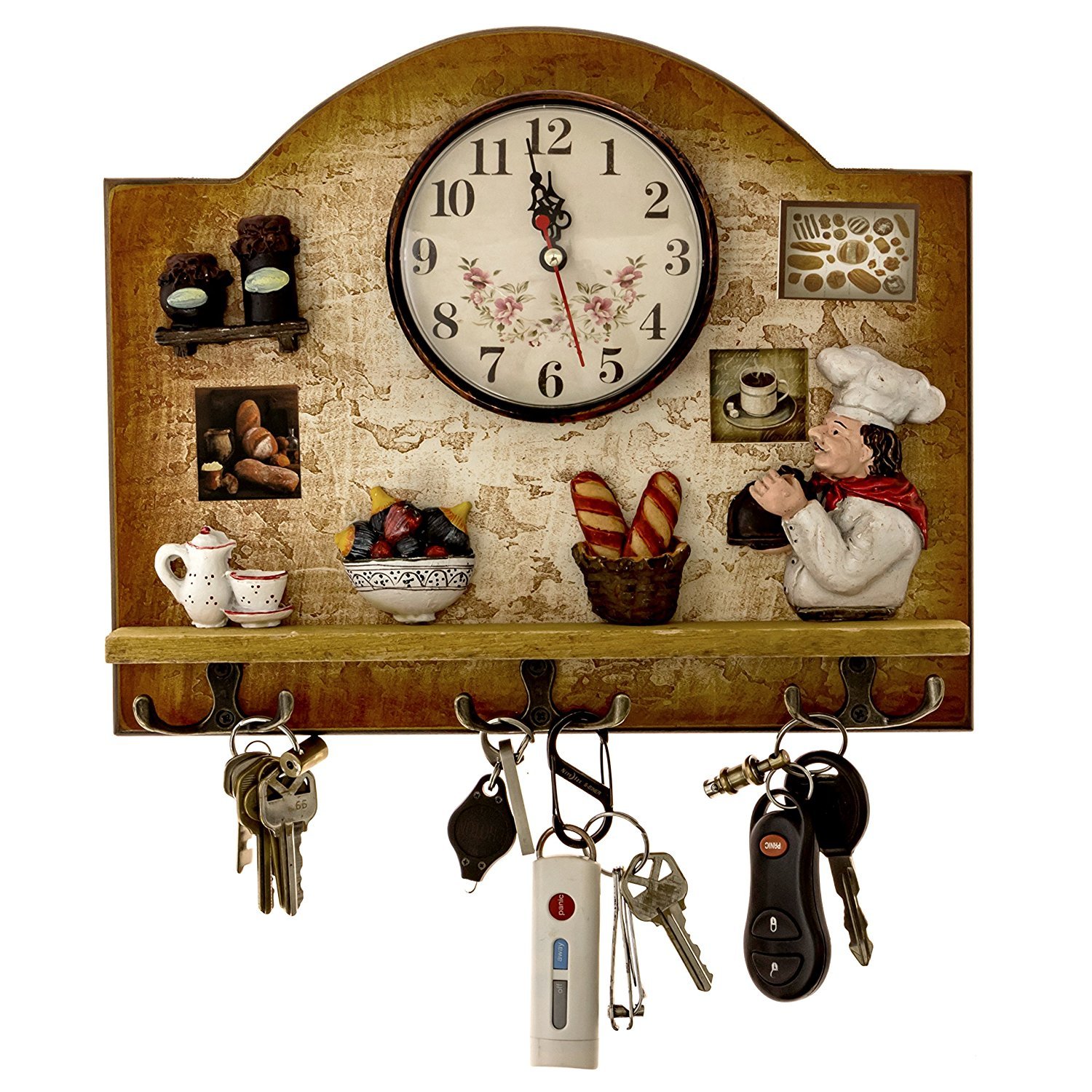 Buy Heartful Home Fat Italian Chef Kitchen Decor Clock With Hooks