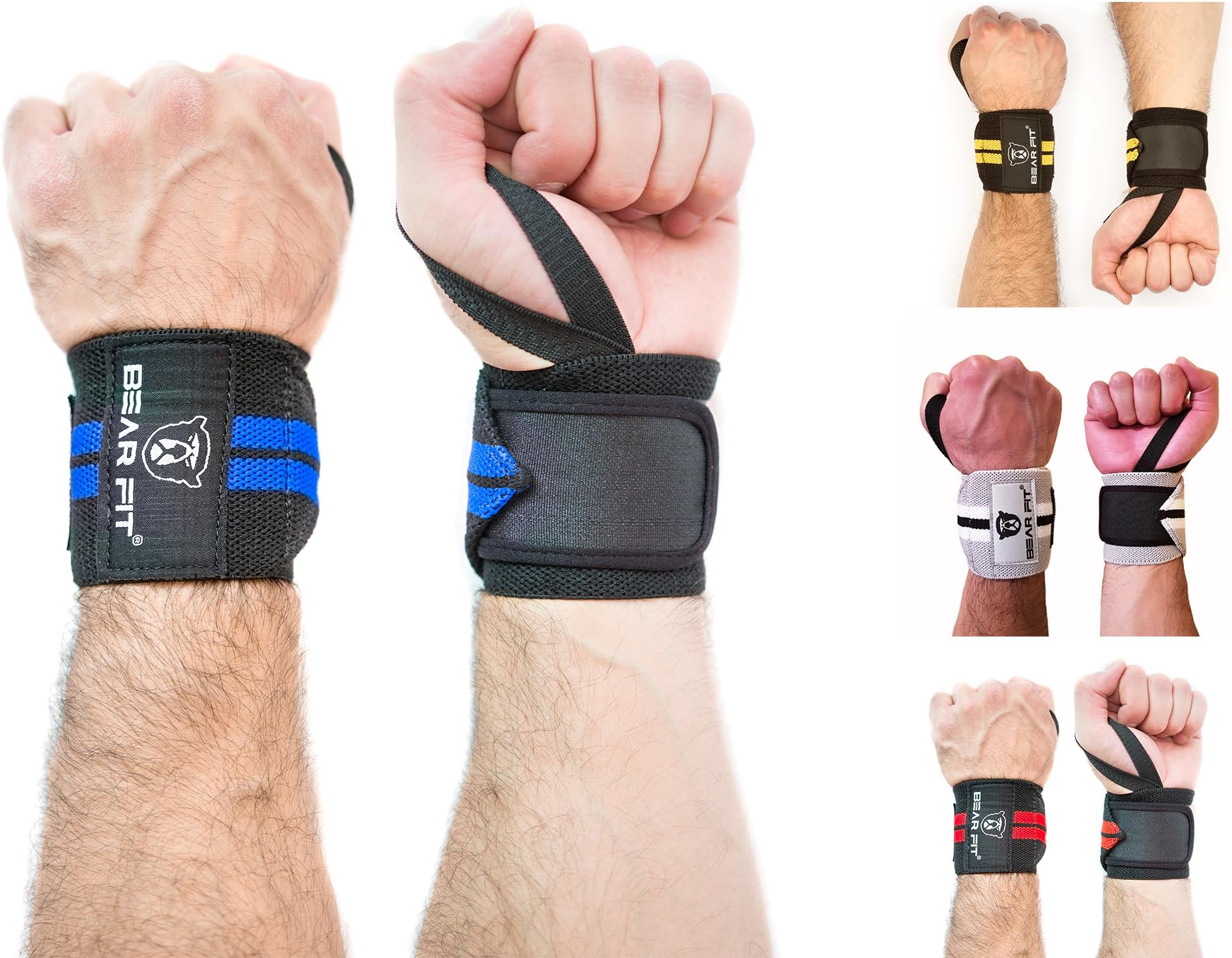 Bear Fit - weight lifting wrist support wraps, one size fits all (sold in pairs)