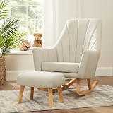 Tutti Bambini Jonah Baby Rocking Chair with Foot Stool Pebble Grey
