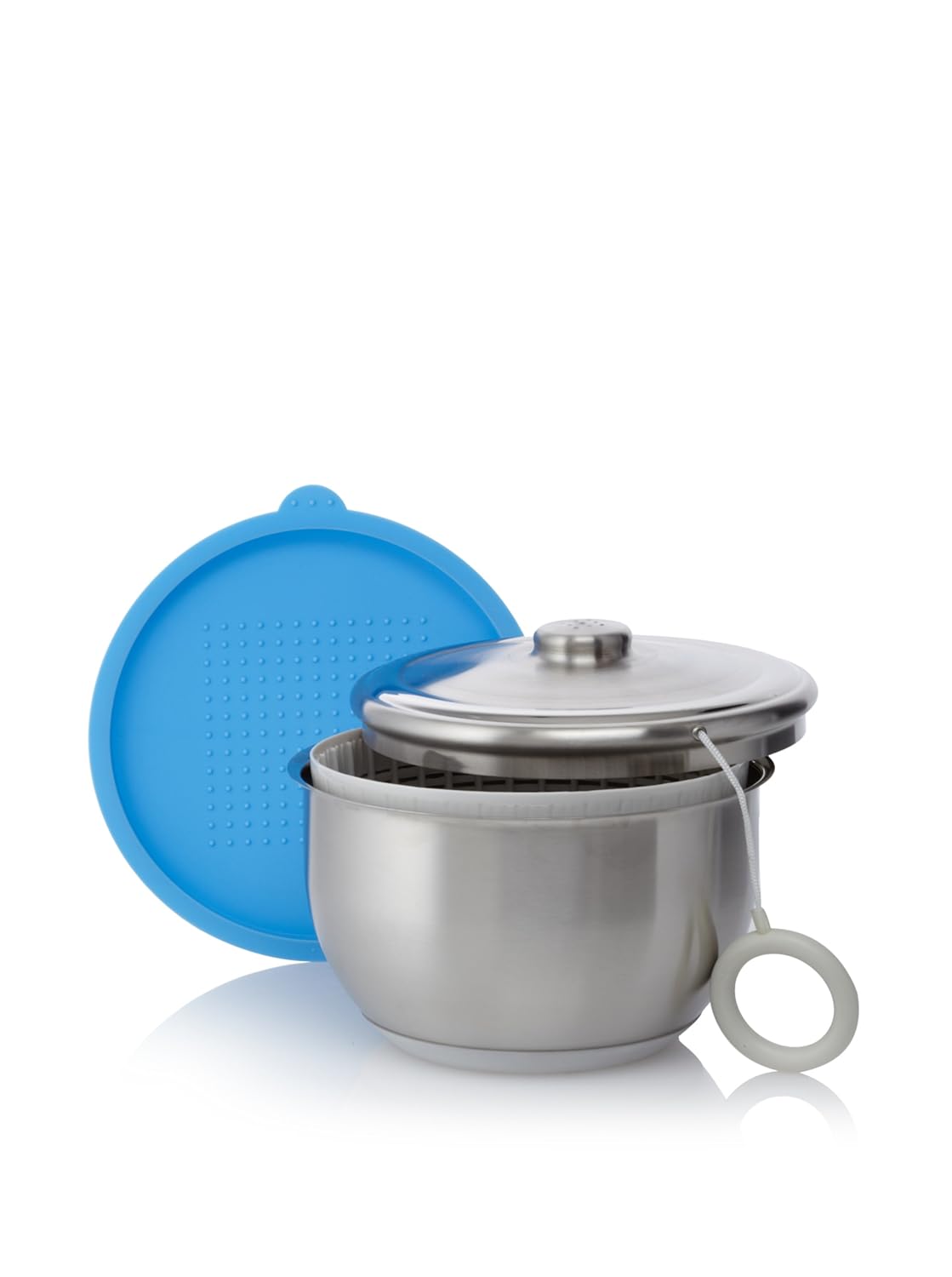 BergHOFF Orion Stainless Steel Salad Spinner Bowl with Pull Cord