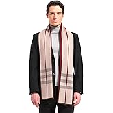 BMVMB Men Winter Cashmere Scarf Wool Soft Warm Knitted Plaid Scarves for Men