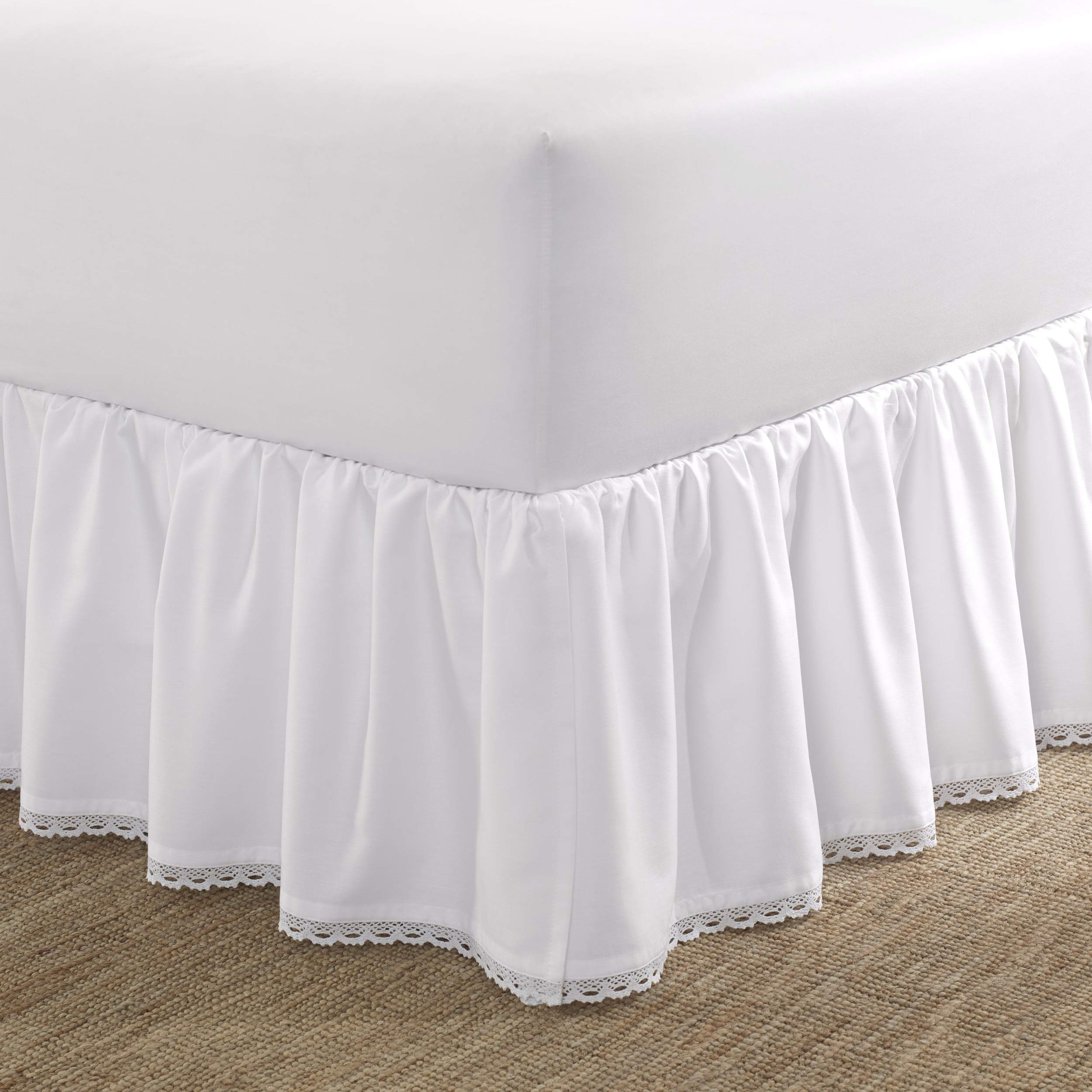 Laura Ashley Ruffled Bedskirt, Cotton, White, Twin