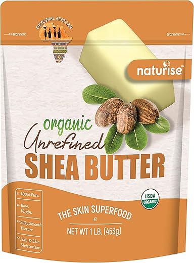 Naturise Organic Unrefined Shea Butter（ シアバター）1 LB (453 g)
