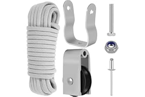 QENWKXZ Extension Ladder Pulley Kit 40Ft Telescopic Ladder Rope and Pulley Kit AC30-2 Extension Ladder Rope Replacement Wear-