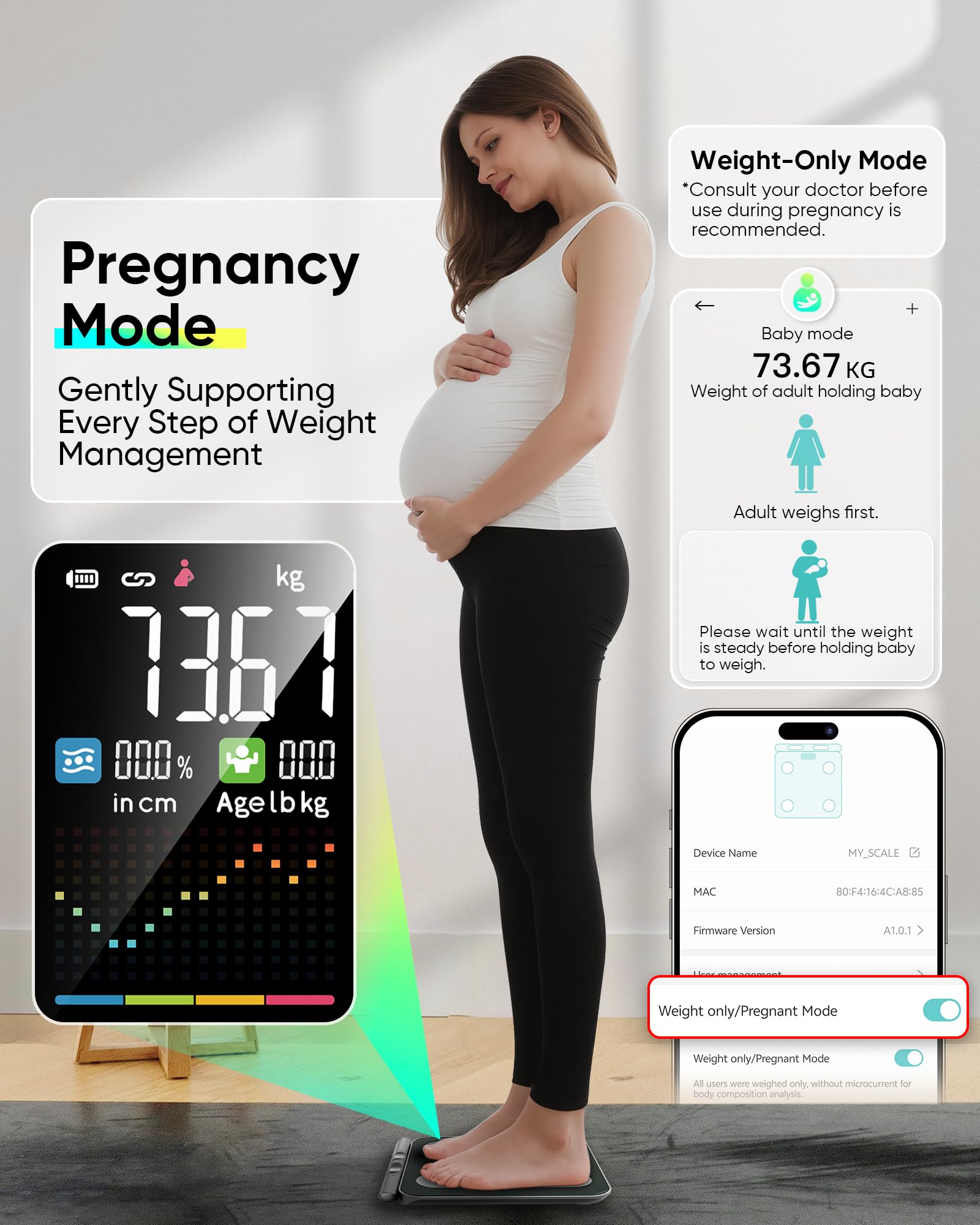 Scales for Body Weight, Digital Body Fat Scales with 8 Electrodes, 58 Body Datas Smart Scales with App, Bluetooth Full Body Composition Scale for BMI, Muscle Mass, BMR, Large LCD Display, 180kg/400lb