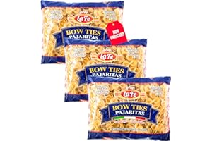 La Fe Bow Ties Parajitas Pasta 16oz - 3 Pack - Unenriched Semolina Wheat Italian Farfalle Pasta - Cholesterol & Sodium Free
