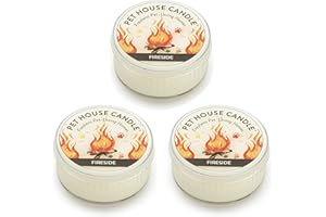 One Fur All Pet House Mini Candle - Fireside 3 Pack - Pet Odor Eliminator Mini Candle - Natural Wax Candle - Mini Candle Set - Pet-Friendly Non-Toxic Scented Candle