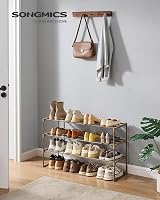 SONGMICS 3-Tier Shoe Rack Storage Organizer Walnut Brown LSA303K01 view 2