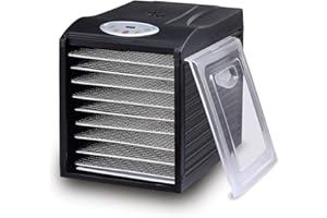 BioChef Arizona Sol Food Dehydrator 9 x BPA FREE Stainless Steel Drying Trays & Digital Timer - Includes: 3 x Non Stick & 3 x