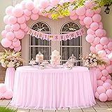 48 Inch Pink Round Tulle Tablecloth Table Skirt