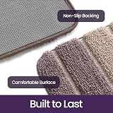 DEXI Bath Mat 60 x 90 cm Beige Microfiber Non-Slip Absorbent Rug view 5
