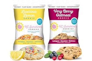 KC SUNSHINE'S COOKIES KC Sunshine’s Gluten Free Cookies (Lemon & Berry Variety Pack, Pack of 6) – Gluten Free Snacks – Plant Based, Nut Free, Vegan Friendly & Dairy Free Cookies – Individually Wrapped