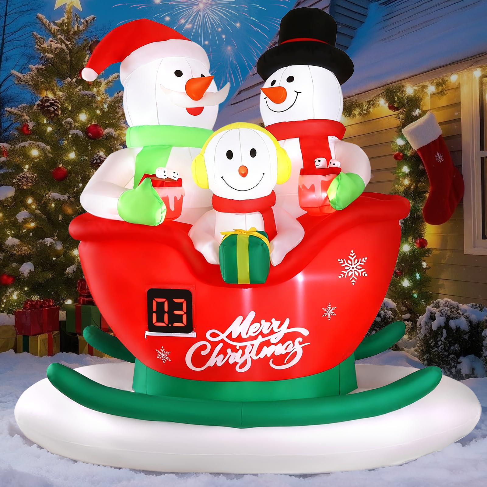 Alupssuc 8 FT Christmas Inflatable Outdoor Decorations with LED ...