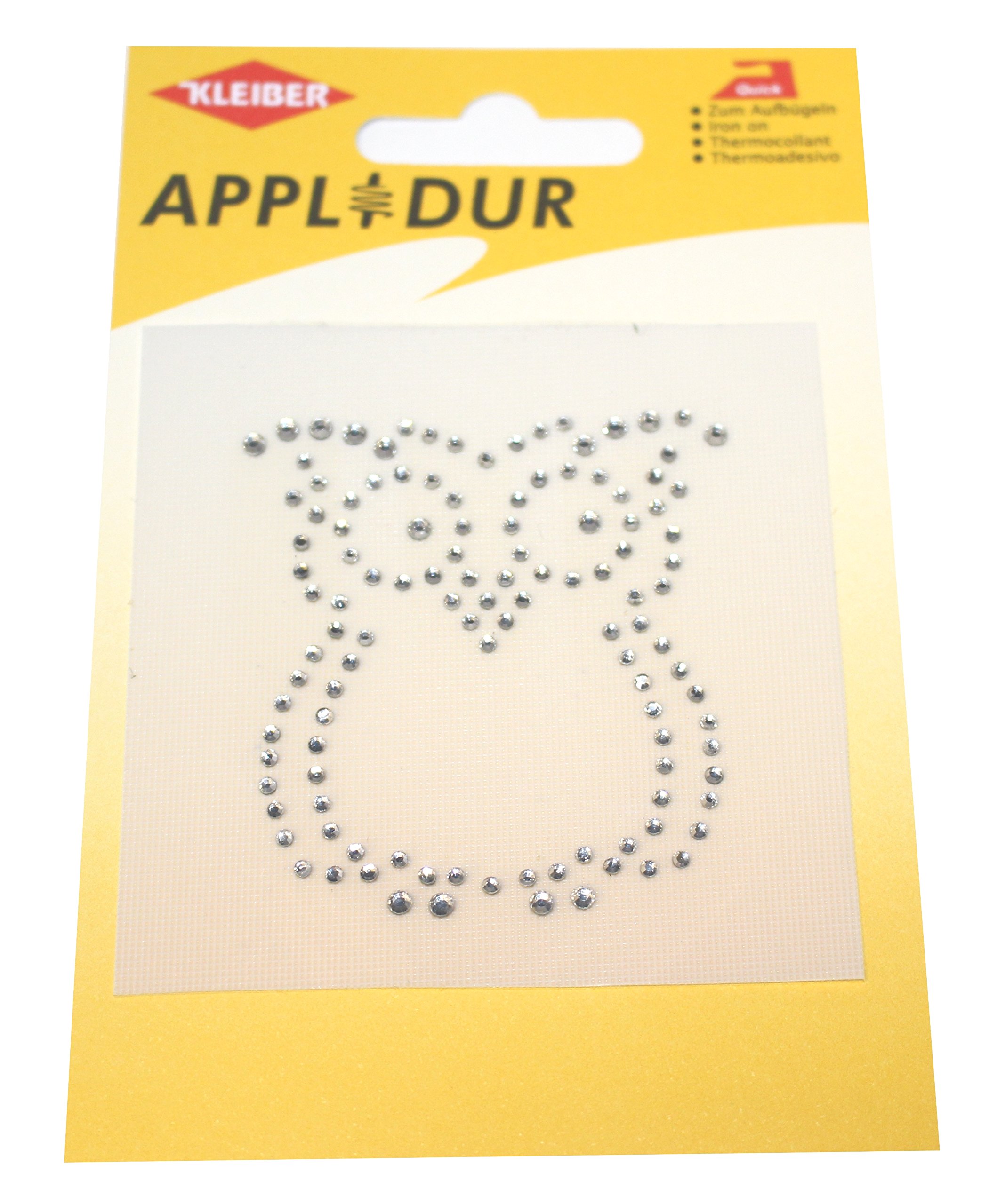 Kleiber 8 x 8 cm Iron-On Rhinestone Diamond Effect Diamonte Transfer, Wise Owl